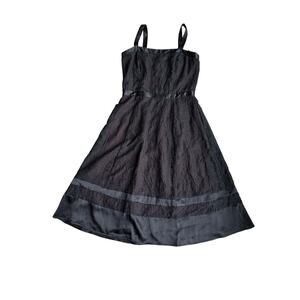 Black Lace Y2K Cocktail Midi Dress Pink Lined